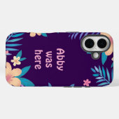Hawaiian Floral Design on Purple Case-Mate iPhone Case (Achterkant (horizontaal))