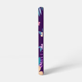 Hawaiian Floral Design op Paarse Samsung Galaxy Hoesje (Linkerkant)