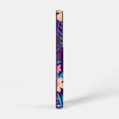 Hawaiian Floral Design op Paarse Samsung Galaxy Hoesje (Rechterkant)
