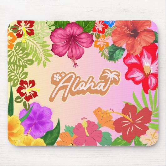 Hawaiian Floral Desk Accessory Muismat (Voorkant)