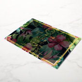 Hawaiian Floral Greenery Paradise Gold Wedding Folie Uitnodiging (Gedraaid)