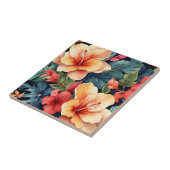 Hawaiian Floral Hibiscus Bloemen Tegeltje (Zijkant)