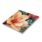 Hawaiian Floral Hibiscus Flower Tegeltje (Zijkant)