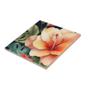 Hawaiian Floral Hibiscus Flower Tegeltje (Zijkant)