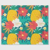 Hawaiian Floral Kerstmis Cadeaupapier (Vlak)