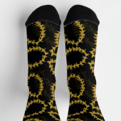 Hawaiian Floral Lei Garland Patroon Zwart Sokken (Top)