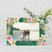 Hawaiian floral Mele Kalikimaka Christmas Kaart (Staand voorkant)