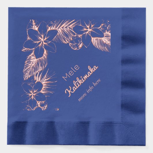 Hawaiian Floral – Mele Kalikimaka - Custom text Folie Servetten (Voorkant)
