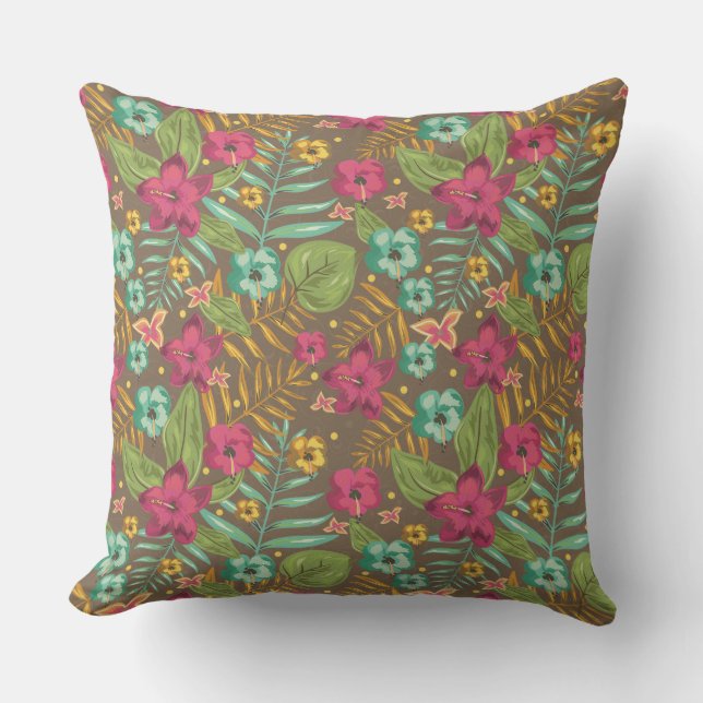 "Hawaiian Floral Outdoor Pillow" Buitenkussen (Voorkant)