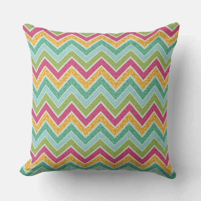 "Hawaiian Floral Outdoor Pillow" Ziz Zag Buitenkussen (Voorkant)