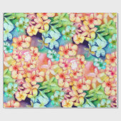 Hawaiian Floral Plumeria Gift Wrapping Paper Cadeaupapier (Vlak)