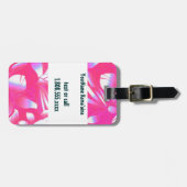 Hawaiian Floral print met Hula Girl Bagagelabel (Voorkant horizontaal)