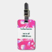 Hawaiian Floral print met Hula Girl Bagagelabel (Voorkant verticaal)