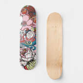 Hawaiian Floral Skateboard (Voorkant)