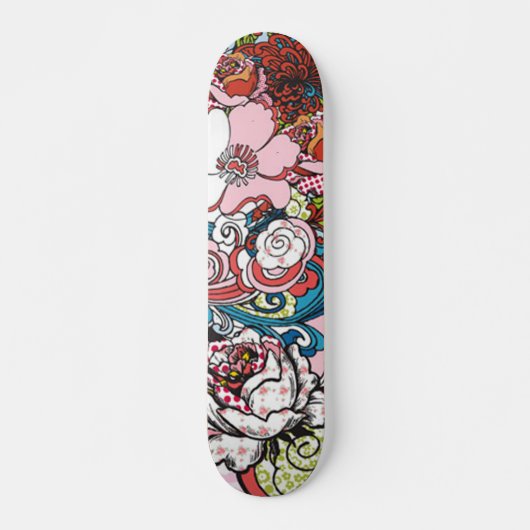 Hawaiian Floral Skateboard (Voorkant)