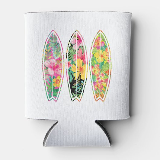 Hawaiian Floral Surfboard Blikjeskoeler (Voorkant)