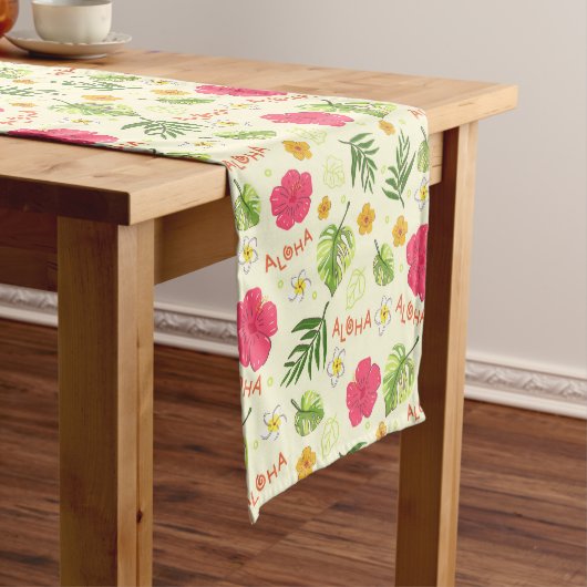 Hawaiian Floral Table Runner Korte Tafelloper (Voorbeeld)