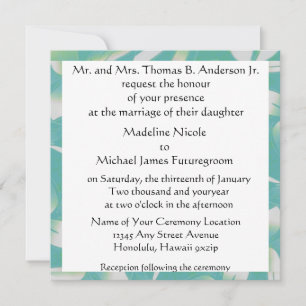 Hawaiian Floral Wedding Kaart