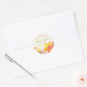 Hawaiian Floral Wedding Save the Date Ronde Sticker (Envelop)