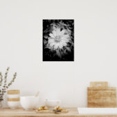Hawaiian Flower B&W Poster (Keuken)