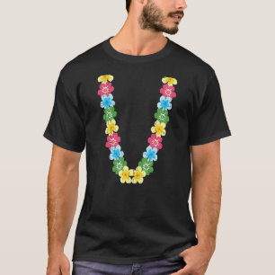 Hawaiian Flower Chain Summer Vibes Colorful Lei T-shirt