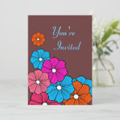 Hawaiian Flower Invitations Kaart (Staand voorkant)