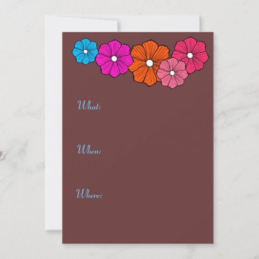 Hawaiian Flower Invitations Kaart (Achterkant)