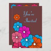 Hawaiian Flower Invitations Kaart (Voorkant / Achterkant)