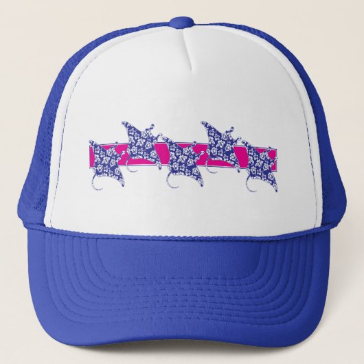 Hawaiian-Flower-Manta-Rays Trucker Pet (Voorkant)
