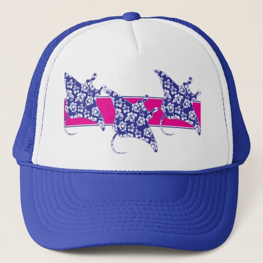 Hawaiian-Flower-Manta-Rays Trucker Pet (Voorkant)