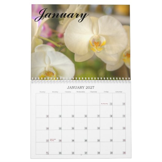 Hawaiian Flower & Orchid Calendar Kalender (Jan 2027)