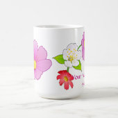 Hawaiian Flower Personalized Coffee Mugs with Name Koffiemok (Center)