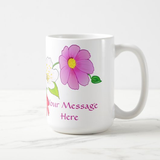 Hawaiian Flower Personalized Coffee Mugs with Name Koffiemok (Rechts)