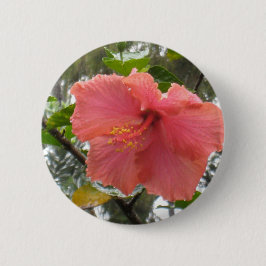 Hawaiian Flower Round Button