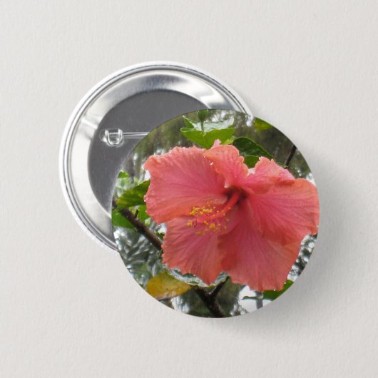 Hawaiian Flower Round Button (Voorkant /achterkant)