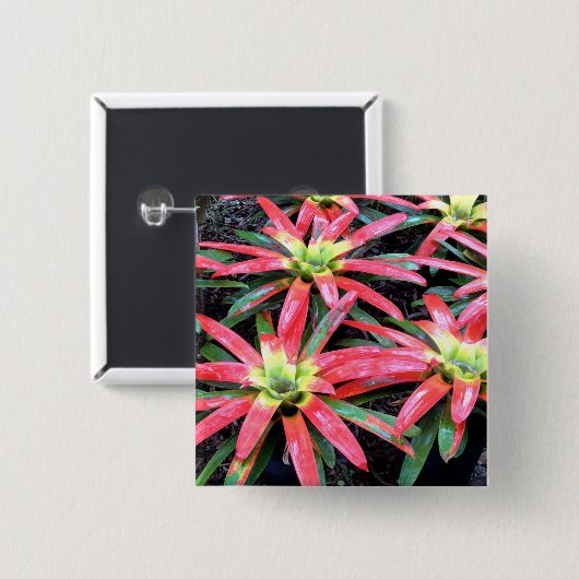 Hawaiian Flower Square Button (Voorkant /achterkant)