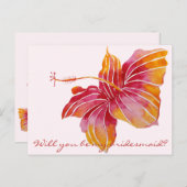 Hawaiian Flower word m'n bruidsmeisje Briefkaart (Voorkant / Achterkant)