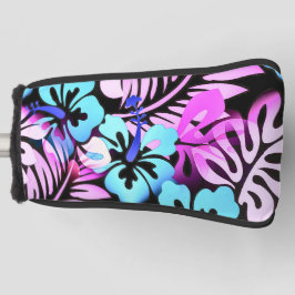 Hawaiian Flowered Pattern Tropical Pink Aqua Blue Golfheadcover