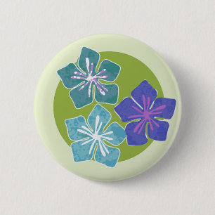 Hawaiian Flowers 1 Ronde Button 5,7 Cm