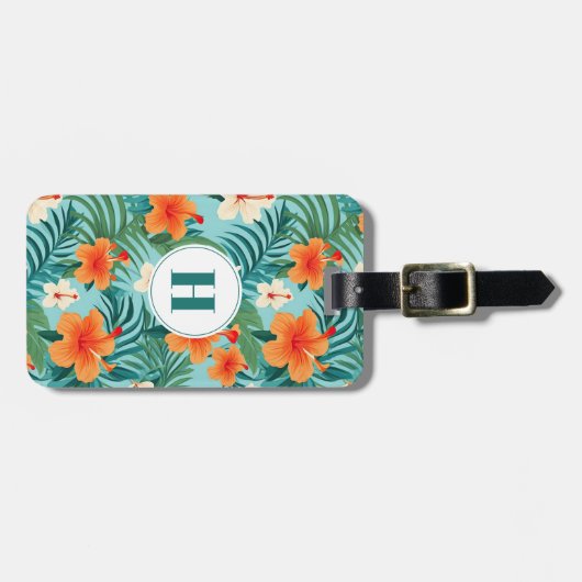 Hawaiian Flowers Bagagelabel (Voorkant horizontaal)