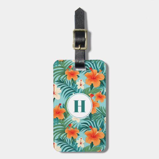 Hawaiian Flowers Bagagelabel (Voorkant verticaal)