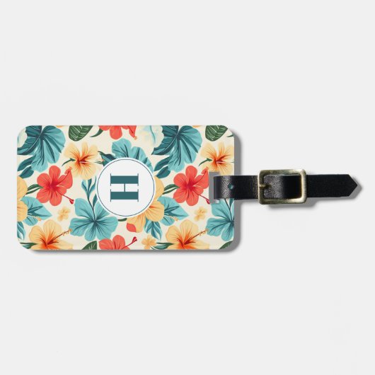 Hawaiian Flowers Bagagelabel (Voorkant horizontaal)