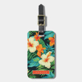 Hawaiian Flowers Bagagelabels (Voorkant verticaal)