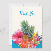 Hawaiian Flowers Bedankt Bericht Platte Kaarten (Voorkant)