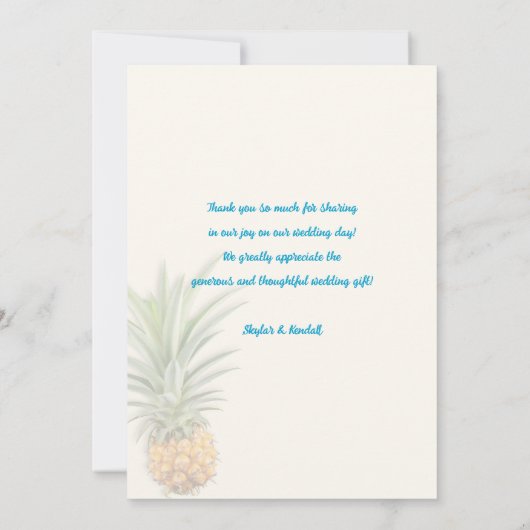 Hawaiian Flowers Bedankt Bericht Platte Kaarten (Achterkant)