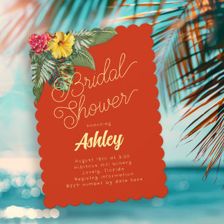 Hawaiian Flowers Bridal Shower Invitations Kaart
