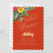 Hawaiian Flowers Bridal Shower Invitations Kaart (Voorkant)