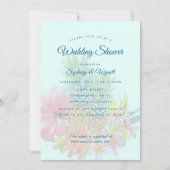 Hawaiian Flowers Couples Wedding Shower Uitnodigin Kaart (Voorkant)
