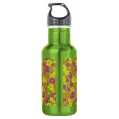 Hawaiian Flowers Cute Kinder Water Flacon met naam Waterfles (Achterkant)
