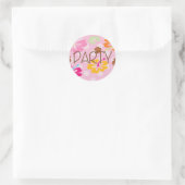 Hawaiian Flowers - Feest Ronde Sticker (Tas)